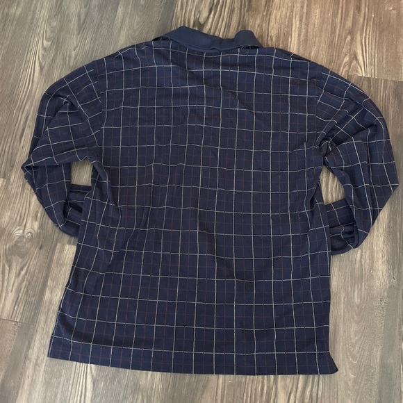 Vintage Tommy Hilfiger Polo Shirt Men NB Check Window-Pane Long Sleeve 90s - Picture 7 of 8